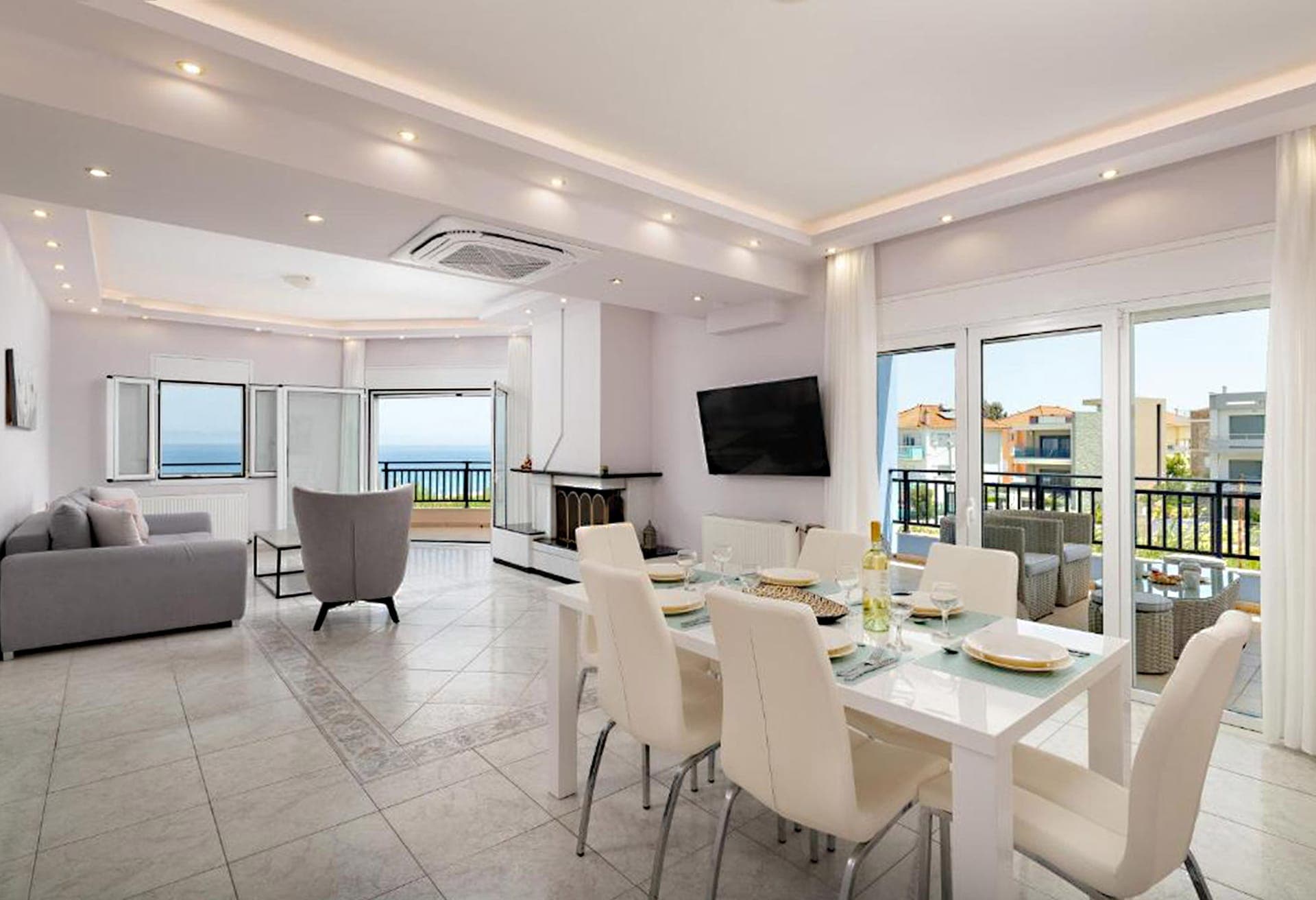 White & Blue Beachfront Luxury Suite